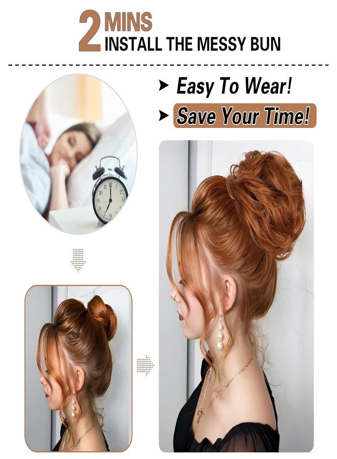 HMD 5 Pieces Messy Hair Bun Hairpiece Tousled Updo for Women Hair Extension Ponytail Scrunchies with Elastic Rubber Band Long Updo Messy Hairpiece Hair Accessories Set for Women - Image 3